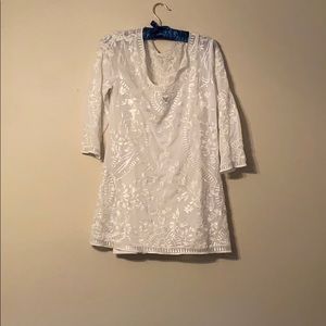 White lacy top with attached tank underneath